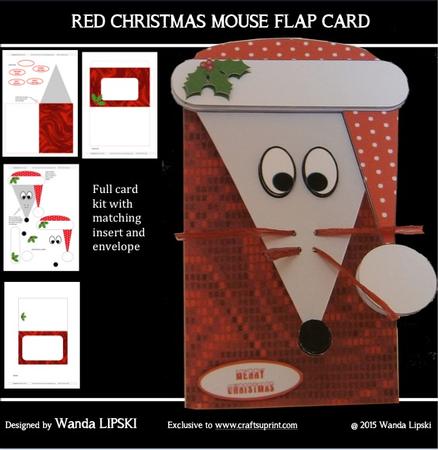 Red Christmas Mouse Flap Card