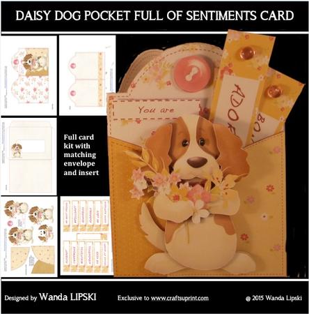 Daisy Dog Pocket Full of Wishes Card
