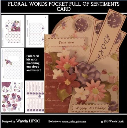 Floral Words Pocket Full of Wishes Card