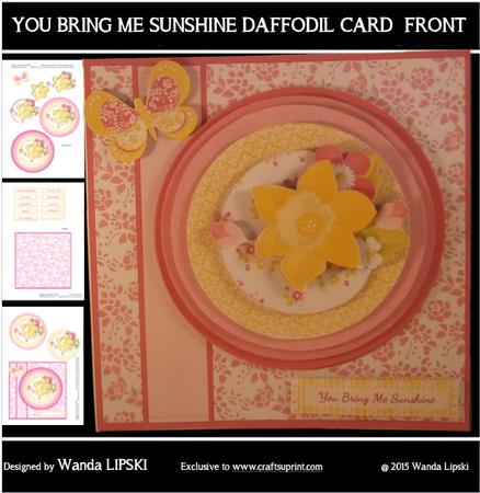 You Bring Me Sunshine Daffodil Card Front Kit