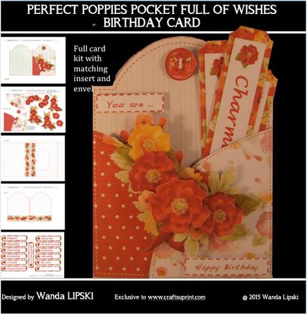 Perfect Poppies Pocket Full of Wishes Birthday Card