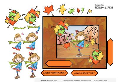 Sassy Sally and Her Autumn Leaves Card Front