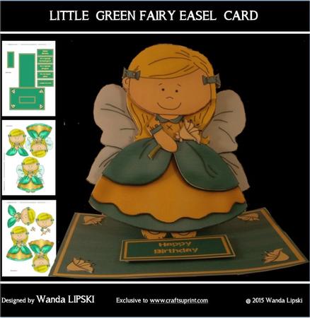 Little Green Fairy Easel Card