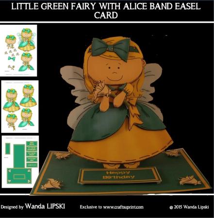 Little Green Fairy with Alice Banc Easel Card