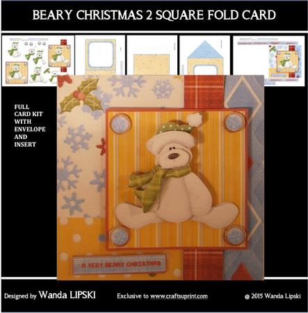 Beary Christmas 2 Square Fold Card