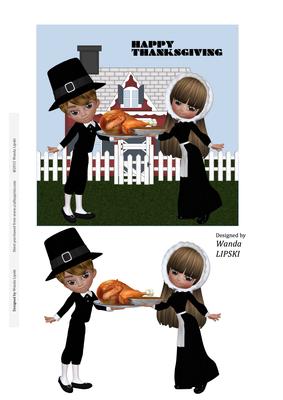 Pilgrims at the Homestead Thanksgiving Card