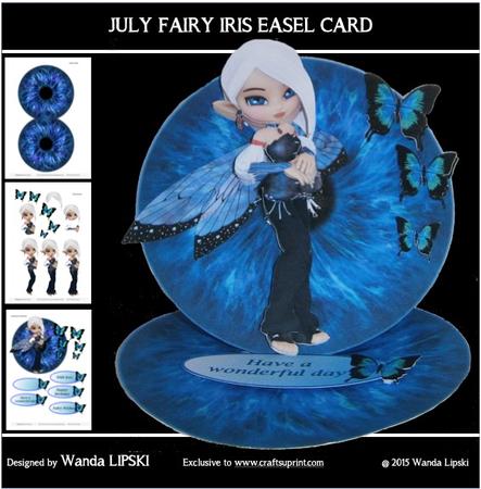 July Fairy Iris Easel Card