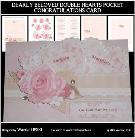 Dearly Beloved Double Hearts Pocket Congratulations Card