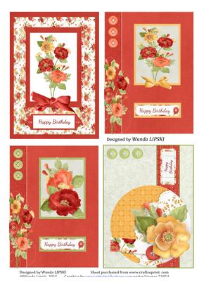 4 Perfect Poppy Quick Birthday Card Fronts