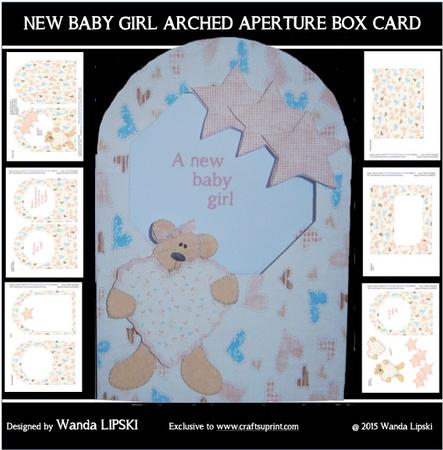 Baby Girl Arched Aperture Box Card