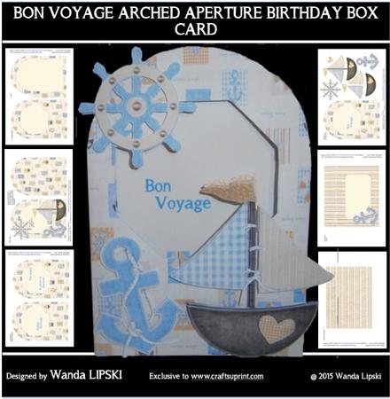 Bon Voyage Arched Aperture Birthday Box Card