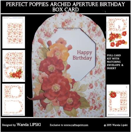 Perfect Poppies Arched Aperture Birthday Box Card