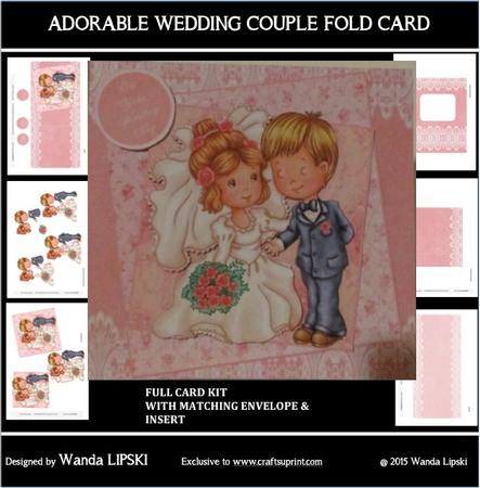 Adorable Wedding Couple Fold Card