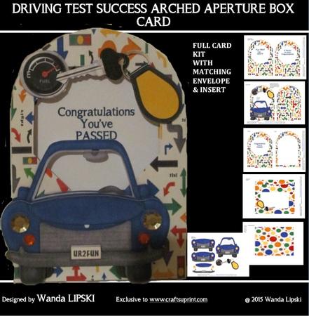 Driving Test Success Arched Aperture Box Card