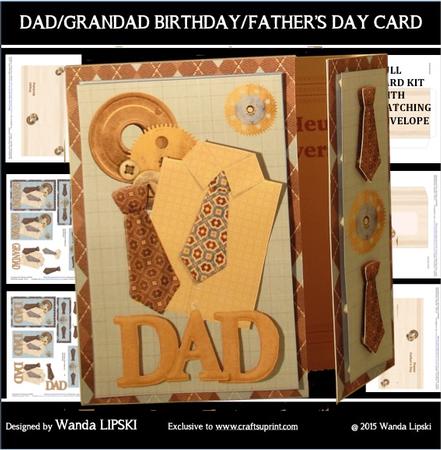 Dad or Grandad Birthday or Father's Day Offset Gatefold Card