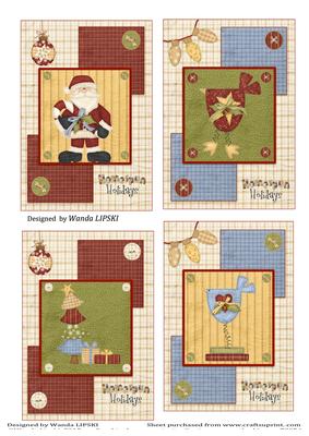 4 Homespun Holidays Quick Card Fronts