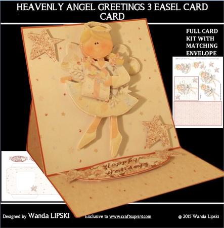 Heavenly Angel Greetings 3 Christmas Easel Card