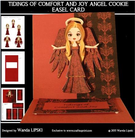 Tidings of Comfort and Joy Angel Cookie Easel Card