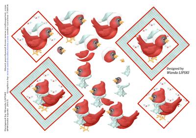 2 Season's Tweetings Christmas Toppers