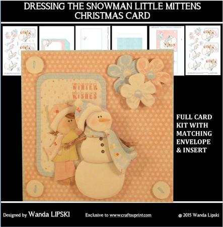 Dressing the Snowman Little Mittens Christmas Card