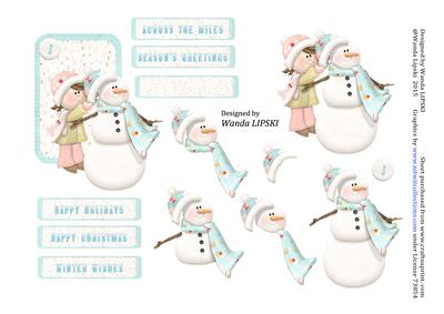 Dressing the Snowman Little Mittens Topper