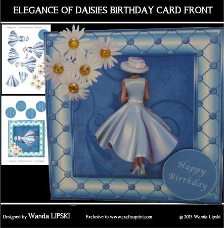 Elegance of Daisies Female Birthday Card Front