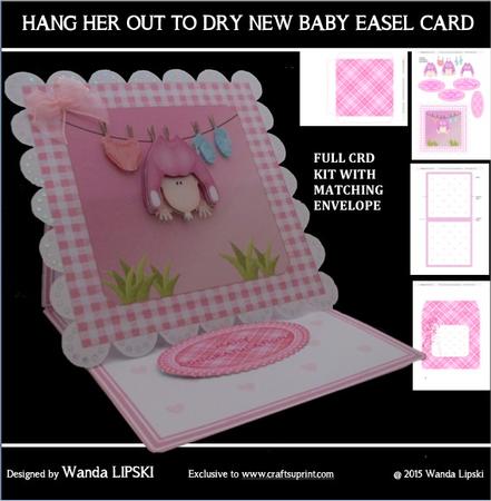 Hang Her Out to Dry New Baby Easel Card