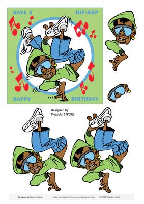 Hip Hop Male Birthday Card Front