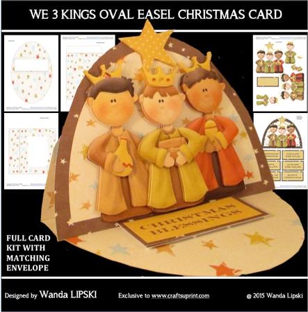 We 3 Kings Oval Easel Christmas Card