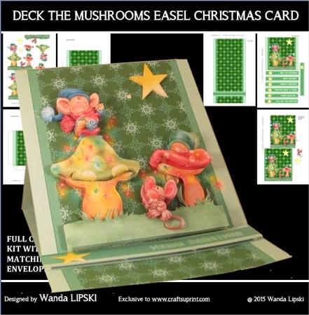 Deck the Mushrooms Christmas Easel
