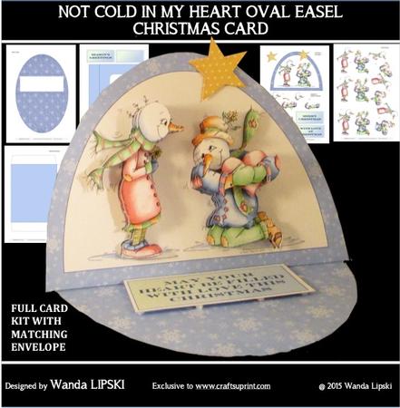 Not Cold in My Heart Oval Easel Christmas Card