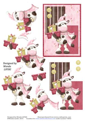 Mooey Christmas Cow 1 Card Front