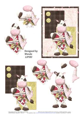 Mooey Christmas Cow 2 Card Front