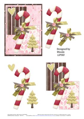 Mooey Christmas Candy Cane Card Front
