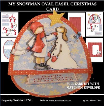 My Snowman Oval Easel Christmas Card