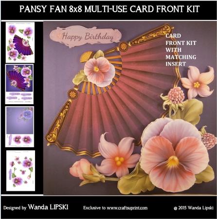 Pansy Fan 8x8 Multi-use Card Front Kit
