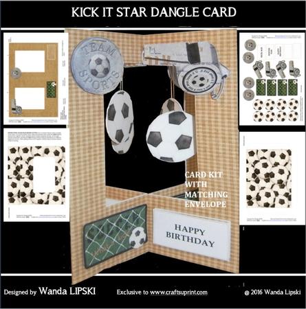 Kick It Football Star Dangle Card