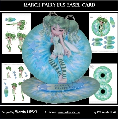 MARCH FAIRY IRIS EASEL CARD