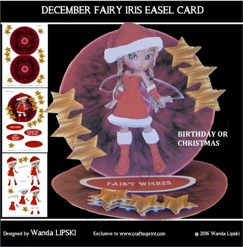 DECEMBER FAIRY IRIS EASEL CARD