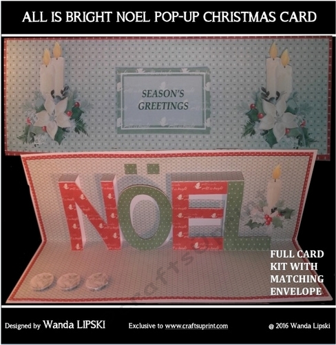 ALL IS BRIGHT NOEL POP-UP CHRISTMAS CARD