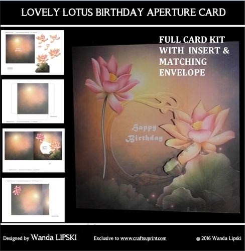 LOVELY LOTUS BIRTHDAY APERTURE CARD