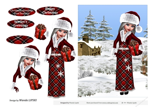 SCOTTISH CHRISTMAS MISS CARD FRONT
