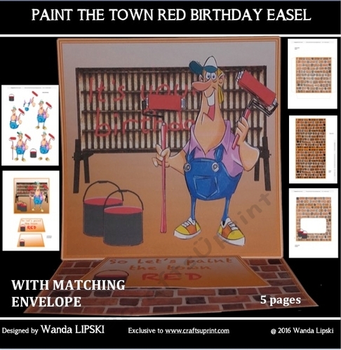PAINT THE TOWN RED BIRTHDAY EASEL