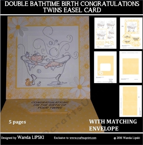 DOUBLE BATHTIME BIRTH CONGRATULATIONS TWINS