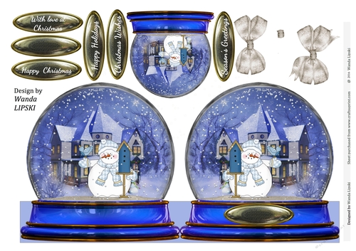 SNOW GLOBE SNOWMAN QUICK CHRISTMAS CARD