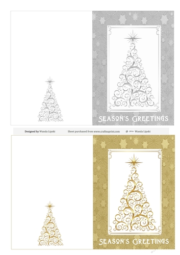 GOLD AND SILVER TREES QUICK CHRISTMAS CARDS