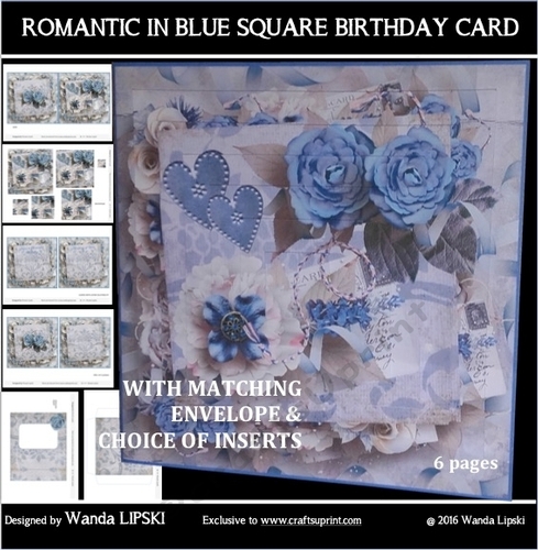 ROMANTIC IN BLUE BIRTHDAY CARD