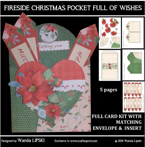 FIRESIDE CHRISTMAS POCKET FULL OF WISHES CARD