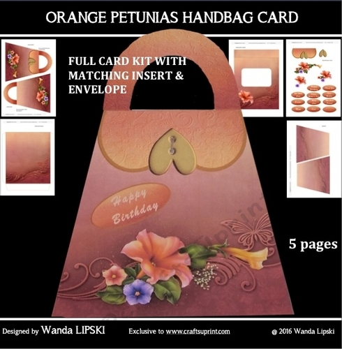 PETUNIAS HANDBAG CARD 