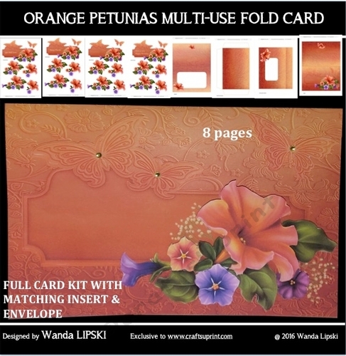 ORANGE PETUNIA MULTI-USE FOLD CARD
